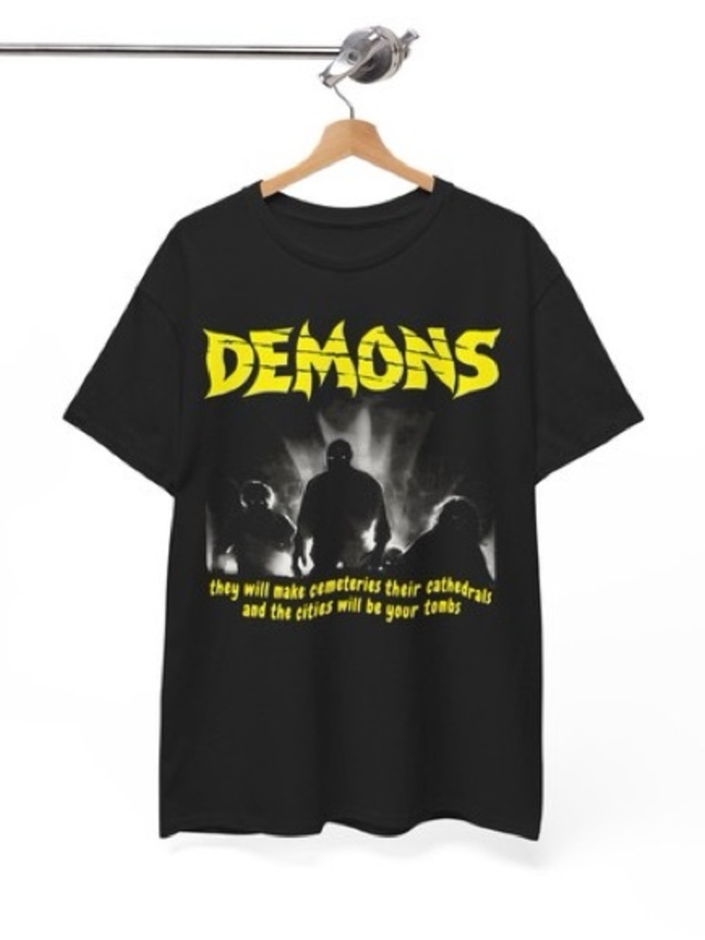 Gildan Black Tee with Yellow DEMONS Graphic